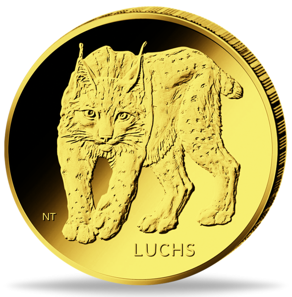 10 Euro Luchs, 2025, 1/8 oz Gold, st, Prägebuchstabe J - Münze Vorderseite