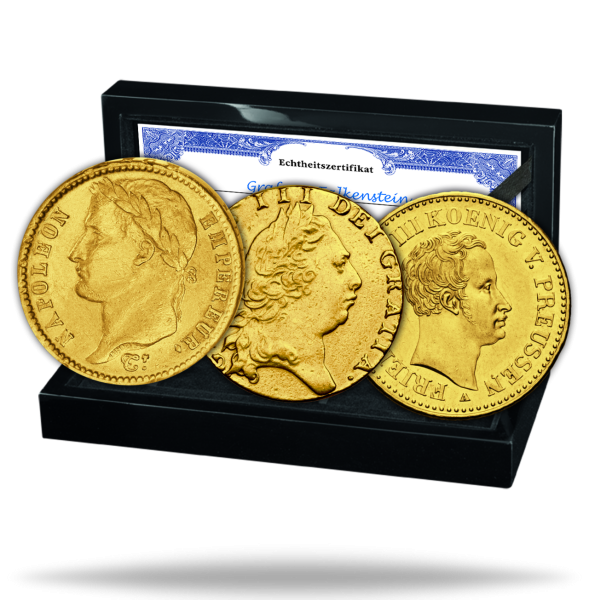 Frankreich/England/Preußen, Waterloo-Goldsatz (3 Münzen) - Gold