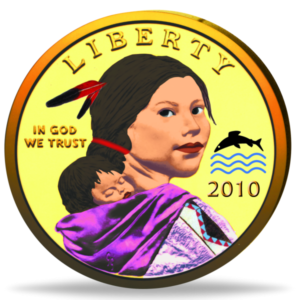 1 US-$ „Sacagawea - Chippewa“ - Münze Vorderseite