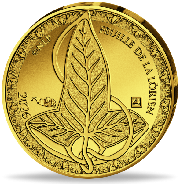 100 Euro Herr der Ringe Das Blatt von Lórien - Münze Vorderseite