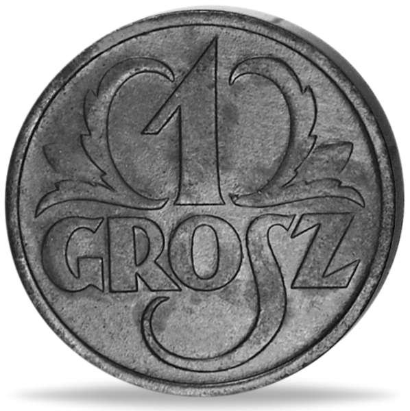 1 Grosz „Polnischer Adler mit Krone“ (Jaeger 624) - Münze Vorderseite