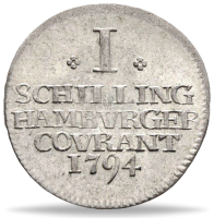 Hamburg Schilling 1778 bis 1819 - Vorderseite Münze Hamburg Schilling 1778 bis 1819 - Vorderseite Münze