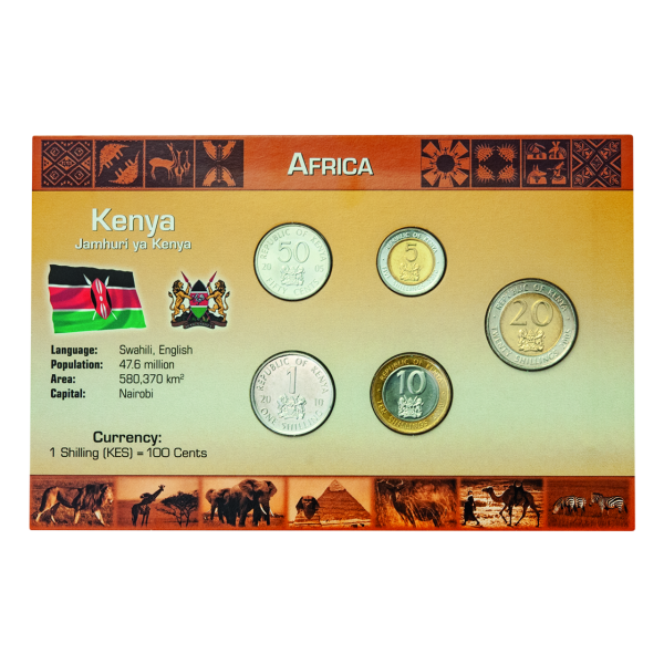 36,5 Schilling Kursmünzensatz Kenia (5 Münzen)
