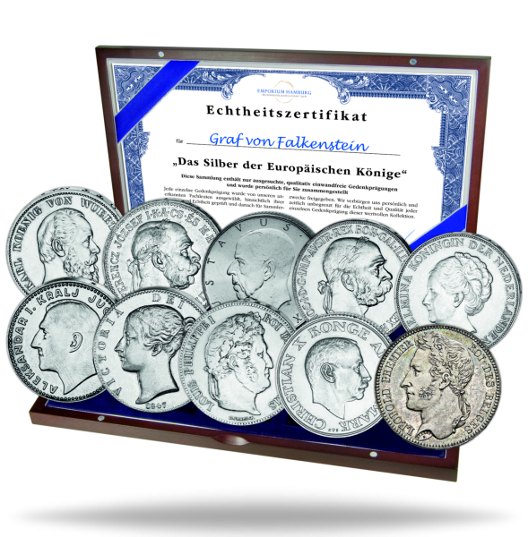 Kollektion Die Silbermünzen der Europäischen Könige (10 Mz.) - Satzbild
