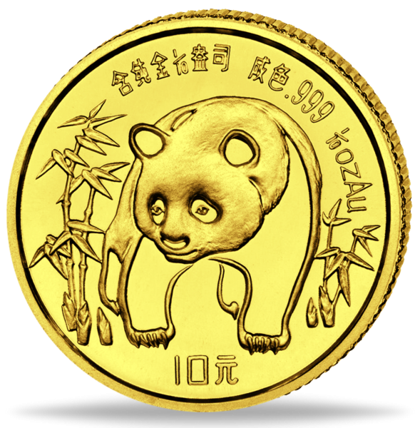 10 Yuan Panda 1/10 Unze Gold 1986 - Münze Vorderseite