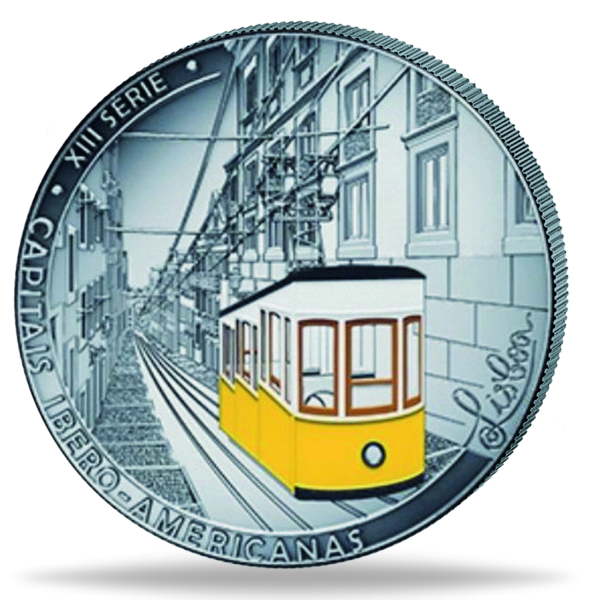 Portugal, 7,5 Euro Strassenbahn Lissabon, 2024, Silber - Münze Vorderseite