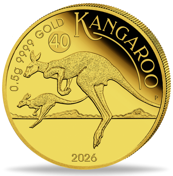 2 Australische Dollar 0,5 g Gold Mini Roo - Münze Voderseite