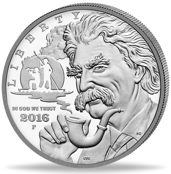 1 $ Mark Twain - Münze Vorderseite
