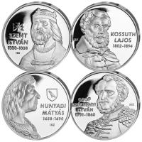 4 Gedenkprägungen Ungarn - A - Satzbild 4 Gedenkprägungen Ungarn - A - Satzbild