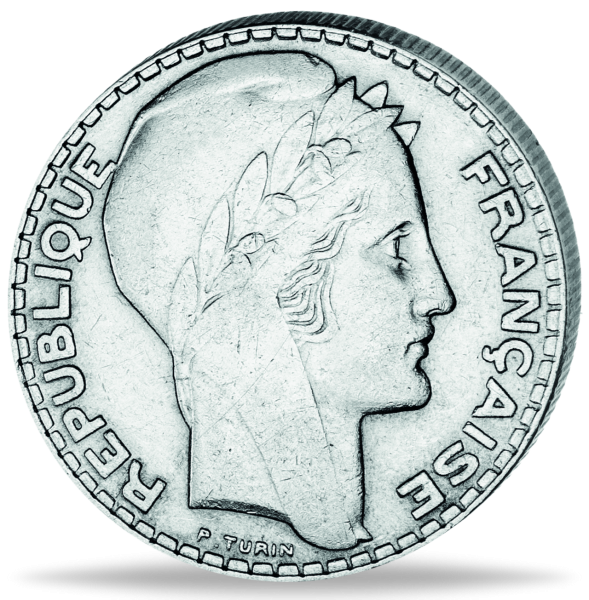 10 Französische Franc Marianne - Vorderseite Münze