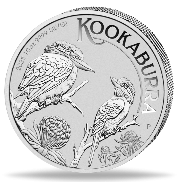 Australien 10 Dolla Kookaburra 10 Unze Silber 2023 - Münze Vorderseite