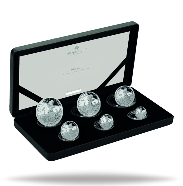 Großbritannien, Silbersatz "Britannia" (6 Münzen), 2026 - Kassette