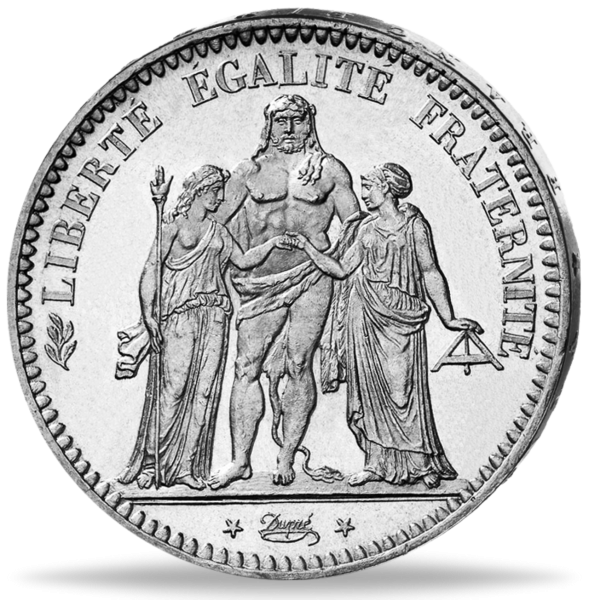 5 Francs Herkules - Vorderseite historische Münze