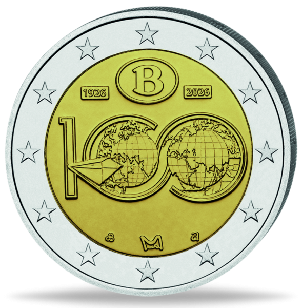 2 Euro Geograf. Institut + Sternwarte, 2026, bfr.  -  Münze Vorderseite