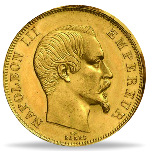 50 FF „Napoleon III. ohne Kranz“ - Münze Vorderseite