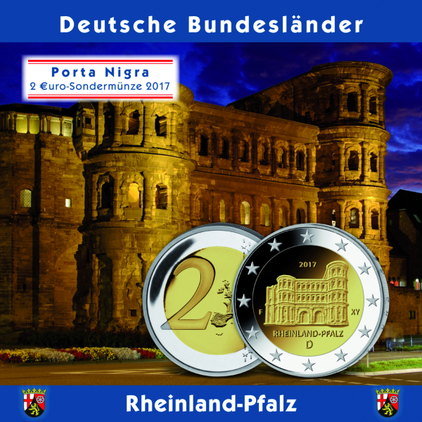 5x 2 Euro-Satz „Porta Nigra Trier“ - Stempelglanz - Münze in Album