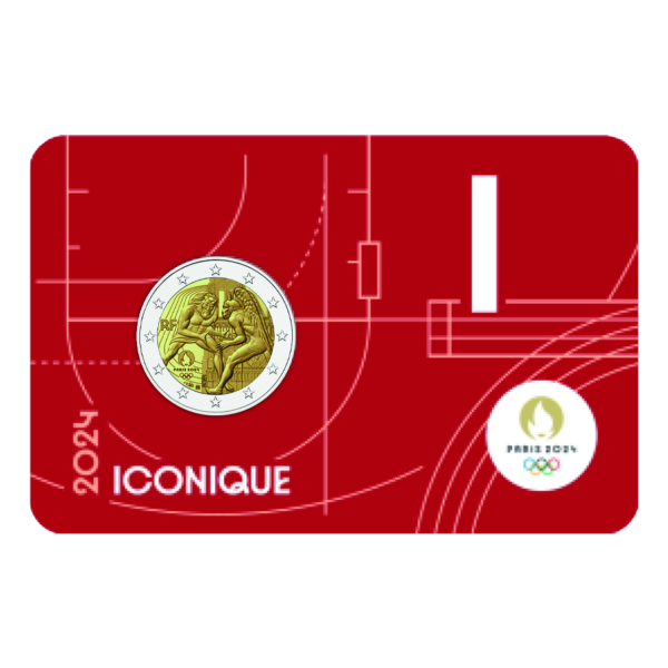 2 Euro Herkules Olympiade Paris in roter Coincard - Coincard