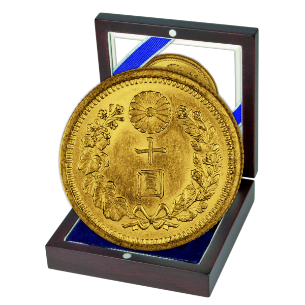 Kaiserreich Japan, 10 Yen Sonne 1897-1910, Kaiser Meiji - Münze in Etui