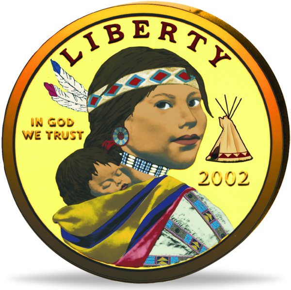 1 US-$ „Sacagawea - Osage“ - Münze Vorderseite