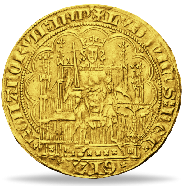 BAYERN Ludwig der Bayer Schildgulden 1328 bis 1347 Münze Vorderseite