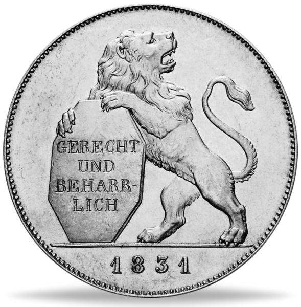 Geschichts-Taler 1831 (T.59),  „Gerecht und Beharrlich“ - Münze Rückseite